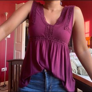 Flowy V-Neck Top with Detailing